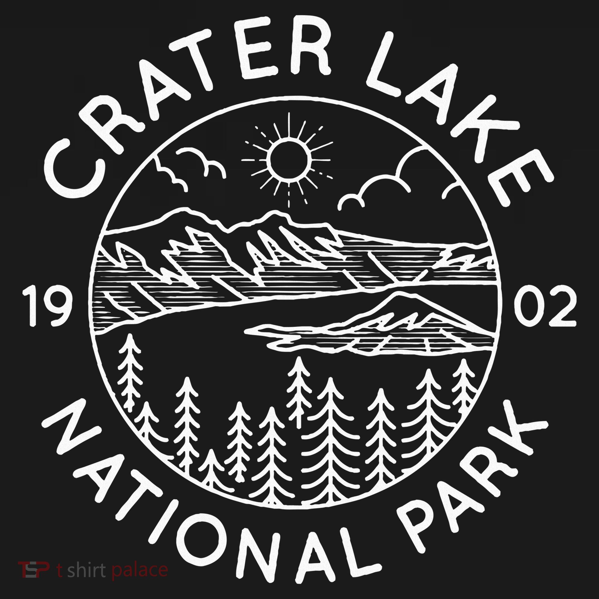 Crater Lake National Park Cool White Line Art Outdoor Women's Tank Top