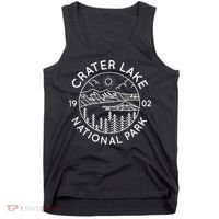 Crater Lake National Park Cool White Line Art Outdoor Tank Top thumb 0
