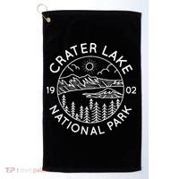 Crater Lake National Park Cool White Line Art Outdoor Golf Towel thumb 0