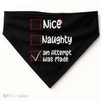 Christmas List Nice Naughty An Attempt Was Made USA-Made Doggie Bandana thumb 0