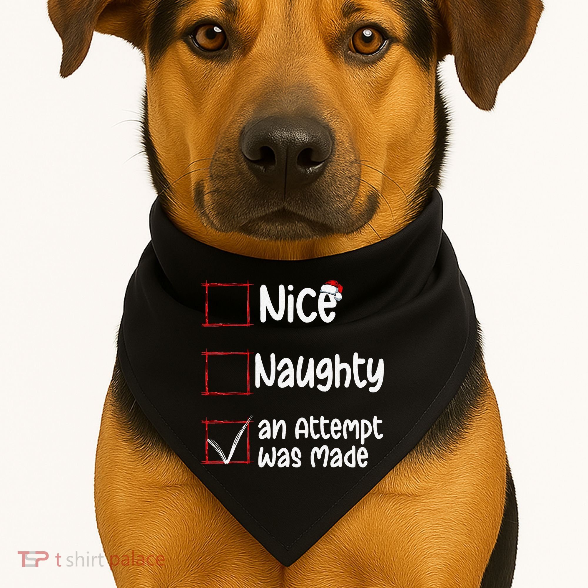 Christmas List Nice Naughty An Attempt Was Made USA-Made Doggie Bandana