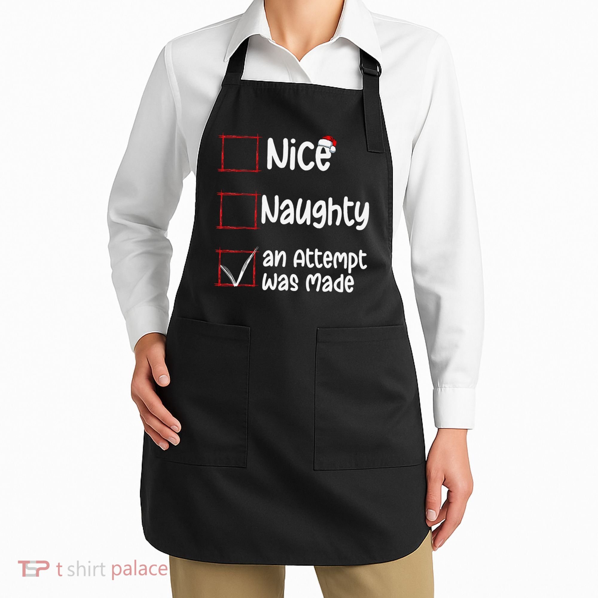 Christmas List Nice Naughty An Attempt Was Made Apron