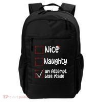 Christmas List Nice Naughty An Attempt Was Made Backpack thumb 0