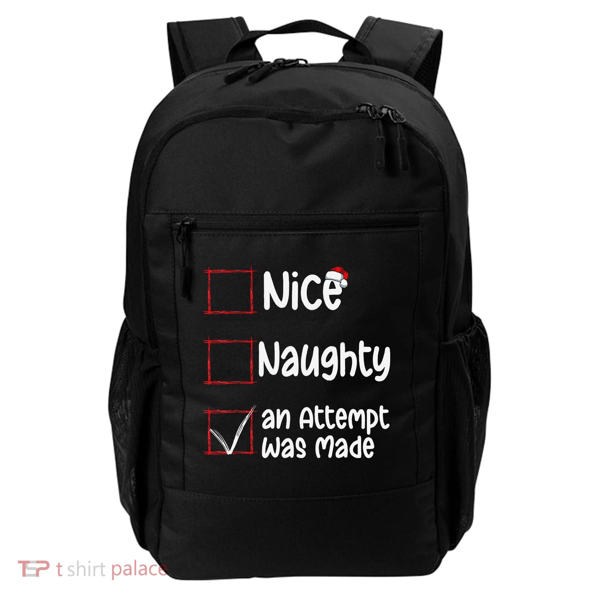 Christmas List Nice Naughty An Attempt Was Made Backpack