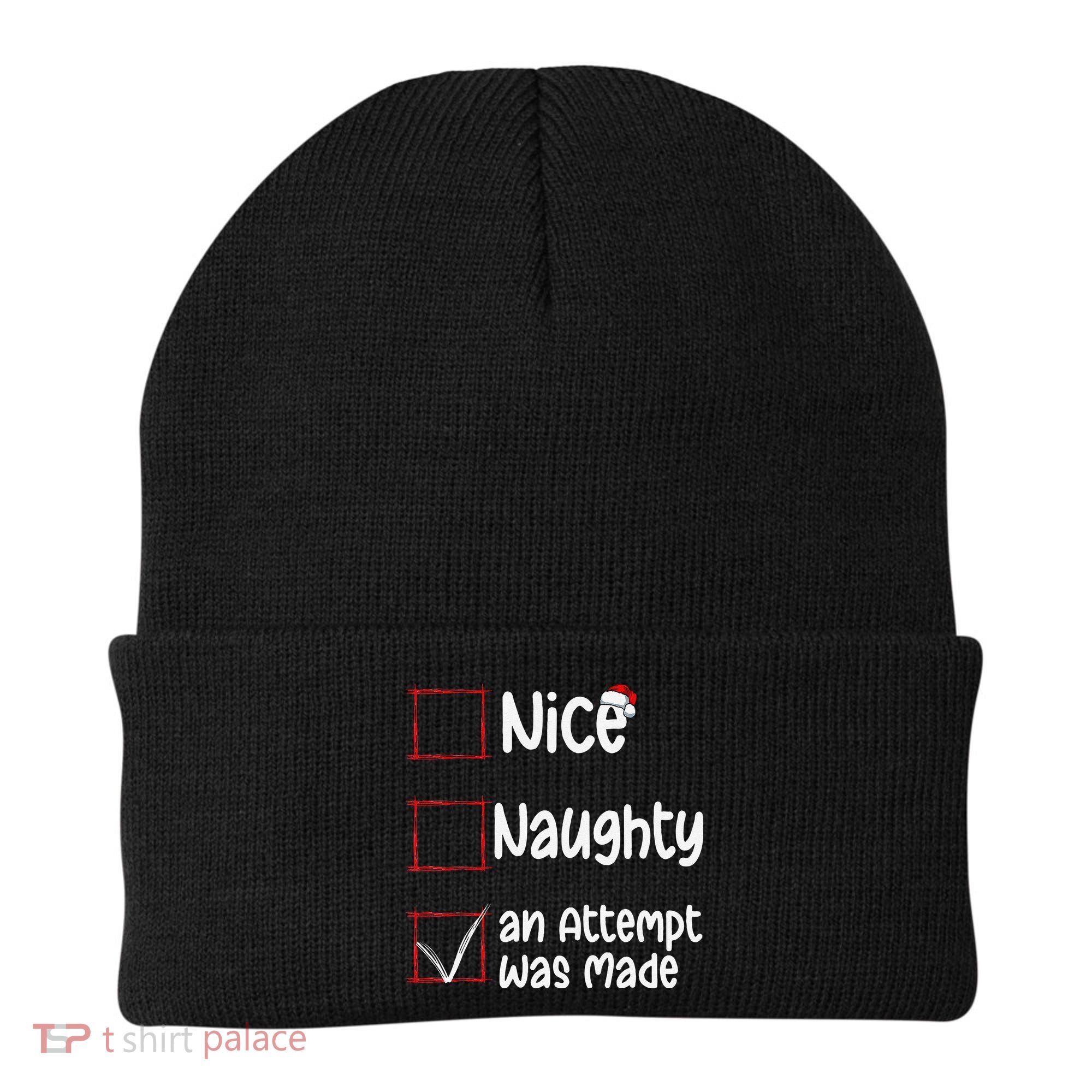 Christmas List Nice Naughty An Attempt Was Made Beanie