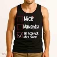 Christmas List Nice Naughty An Attempt Was Made Tank Top thumb 3