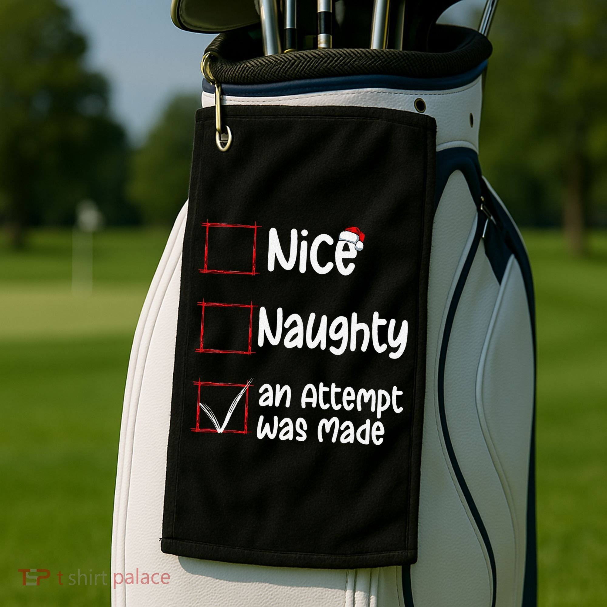 Christmas List Nice Naughty An Attempt Was Made Golf Towel