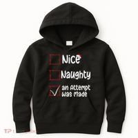 Christmas List Nice Naughty An Attempt Was Made Kids Hoodie thumb 0