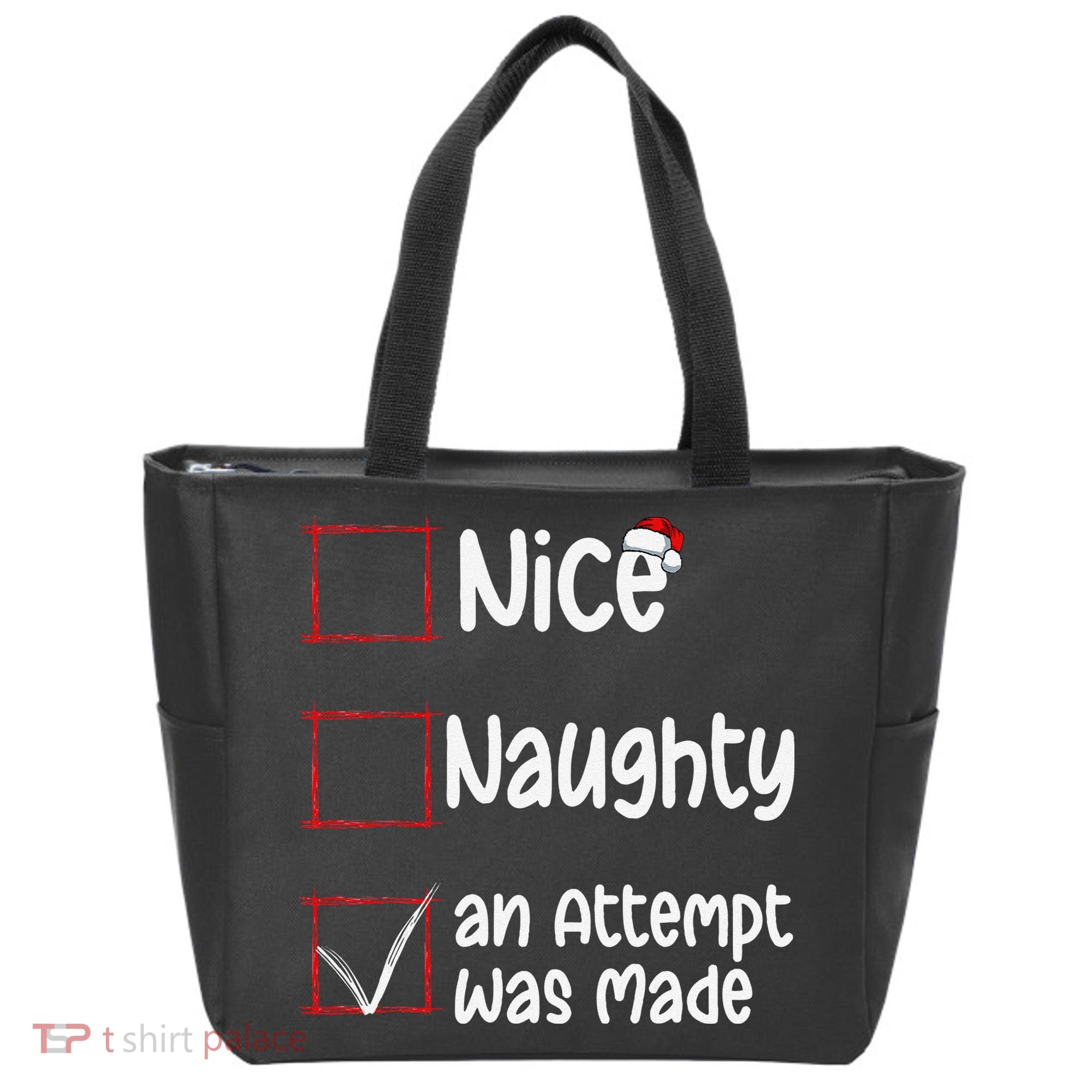 Christmas List Nice Naughty An Attempt Was Made Tote Bag