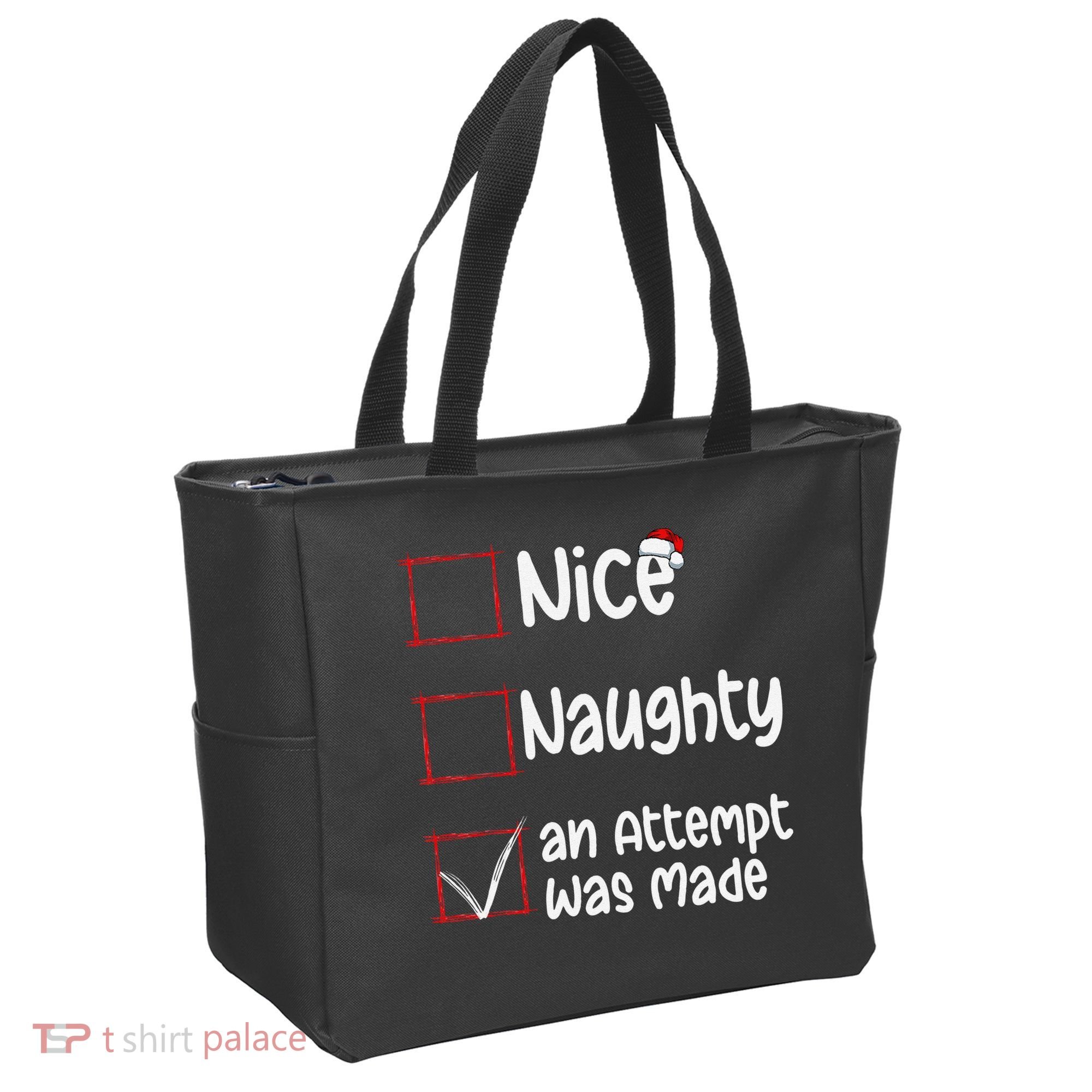 Christmas List Nice Naughty An Attempt Was Made Tote Bag