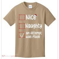Christmas List Nice Naughty An Attempt Was Made Kids T-Shirt thumb 0