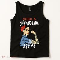 Cleaning Lady Need a cleaning Lady Ask me Housekeeper Tank Top thumb 2