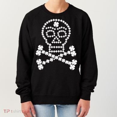 Clover Skull Crossbones St. Patricks Day Women's Sweatshirt