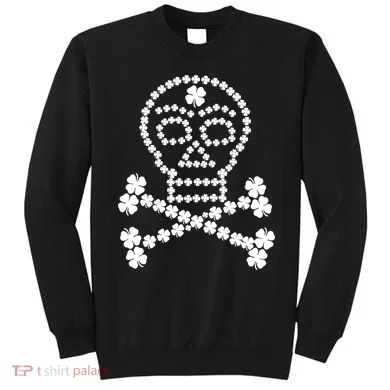 Clover Skull Crossbones St. Patricks Day Sweatshirt