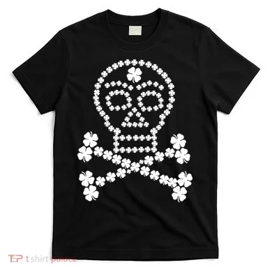 Clover Skull Crossbones St. Patricks Day T-Shirt
