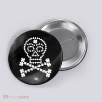 Clover Skull Crossbones St. Patricks Day Button thumb 0