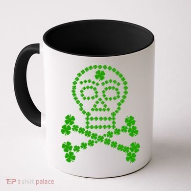 Clover Skull Crossbones St. Patricks Day Coffee Mug