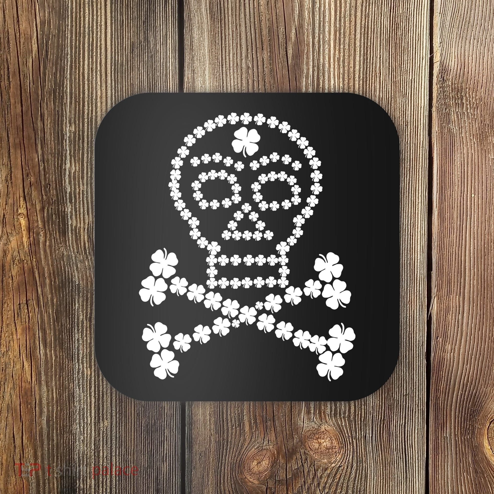 Clover Skull Crossbones St. Patricks Day Coaster