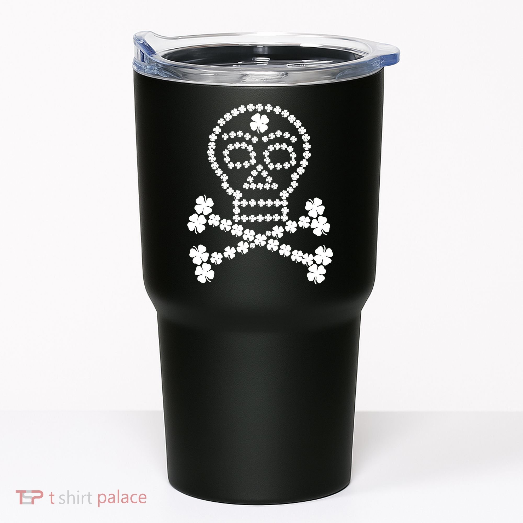 Clover Skull Crossbones St. Patricks Day Tumbler