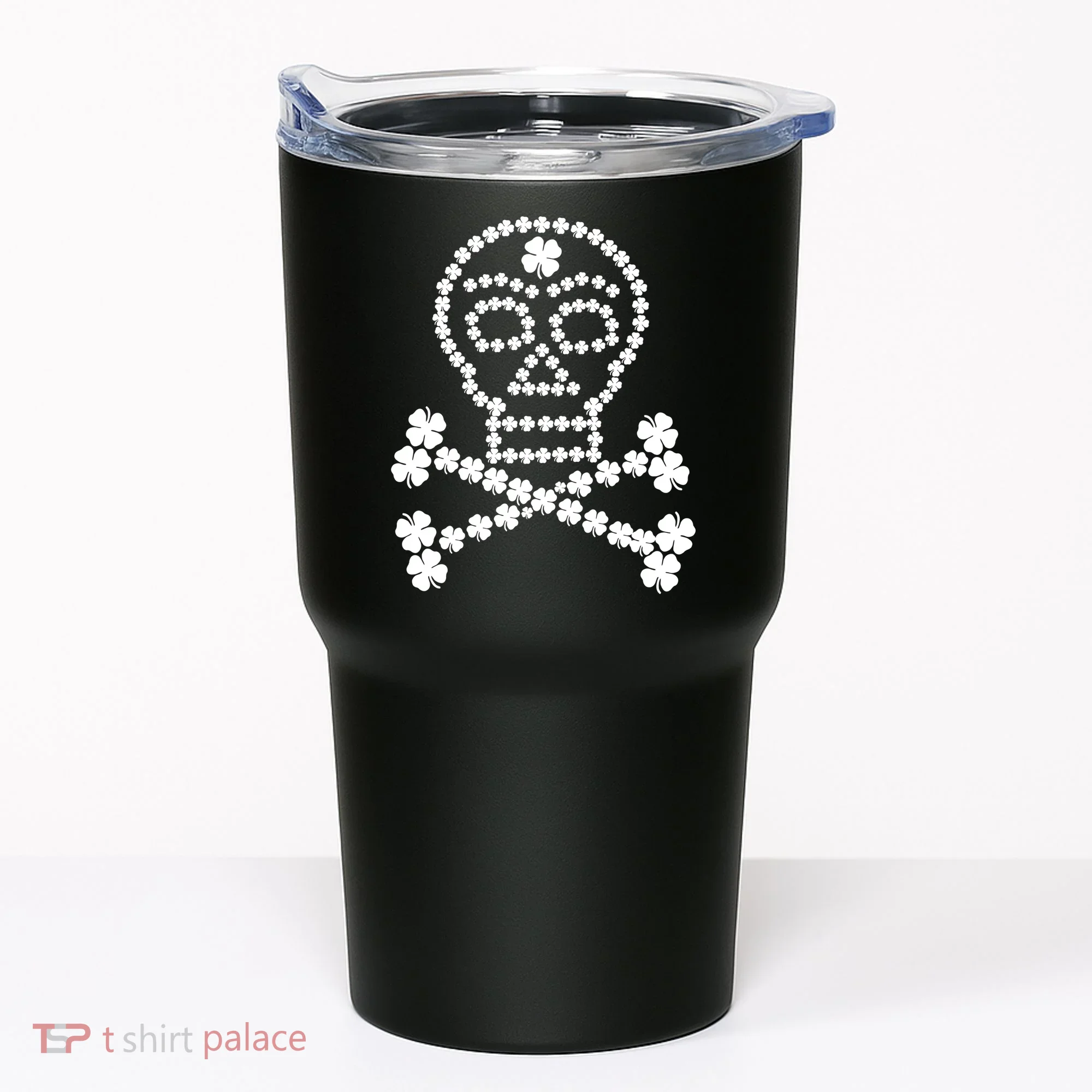 Clover Skull Crossbones St. Patricks Day Tumbler