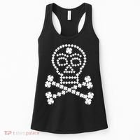 Clover Skull Crossbones St. Patricks Day Women's Tank Top thumb 0