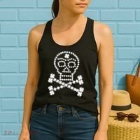 Clover Skull Crossbones St. Patricks Day Women's Tank Top thumb 2