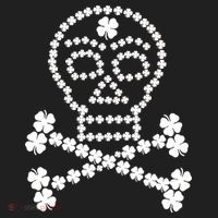 Clover Skull Crossbones St. Patricks Day Hat thumb 2