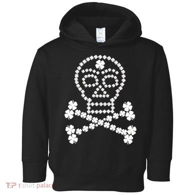 Clover Skull Crossbones St. Patricks Day Toddler Hoodie