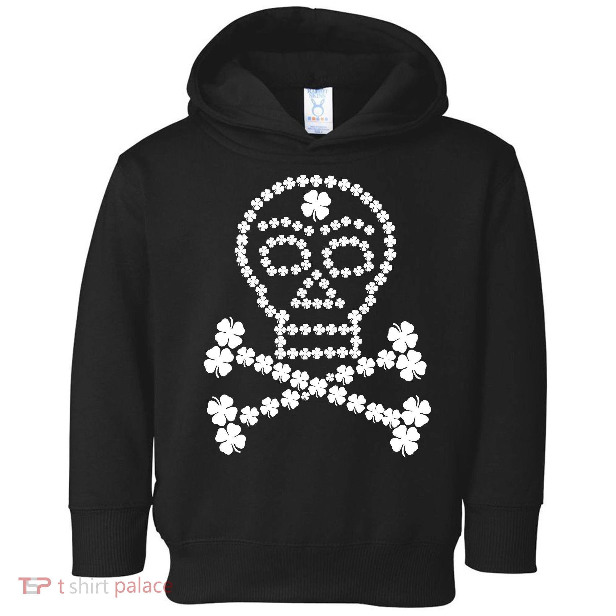 Clover Skull Crossbones St. Patricks Day Toddler Hoodie