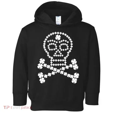 Clover Skull Crossbones St. Patricks Day Toddler Hoodie
