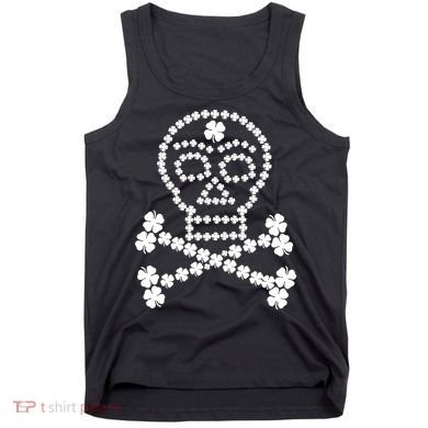 Clover Skull Crossbones St. Patricks Day Tank Top
