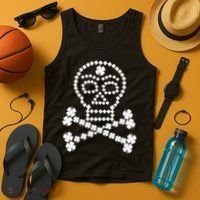 Clover Skull Crossbones St. Patricks Day Tank Top thumb 4