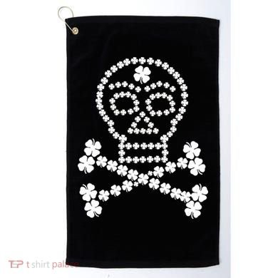 Clover Skull Crossbones St. Patricks Day Golf Towel