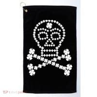 Clover Skull Crossbones St. Patricks Day Golf Towel thumb 0