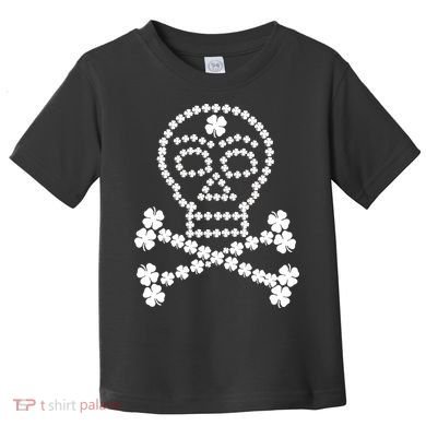 Clover Skull Crossbones St. Patricks Day Toddler T-Shirt