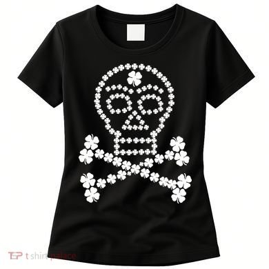 Clover Skull Crossbones St. Patricks Day Women's T-Shirt