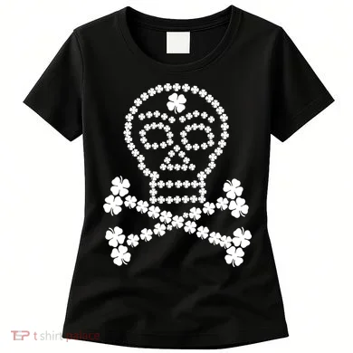 Clover Skull Crossbones St. Patricks Day Women's T-Shirt