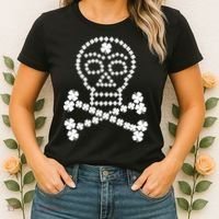 Clover Skull Crossbones St. Patricks Day Women's T-Shirt thumb 2
