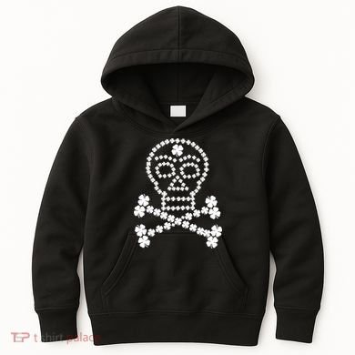 Clover Skull Crossbones St. Patricks Day Kids Hoodie