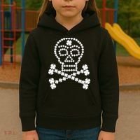 Clover Skull Crossbones St. Patricks Day Kids Hoodie thumb 3