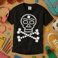 Clover Skull Crossbones St. Patricks Day Kids T-Shirt thumb 3