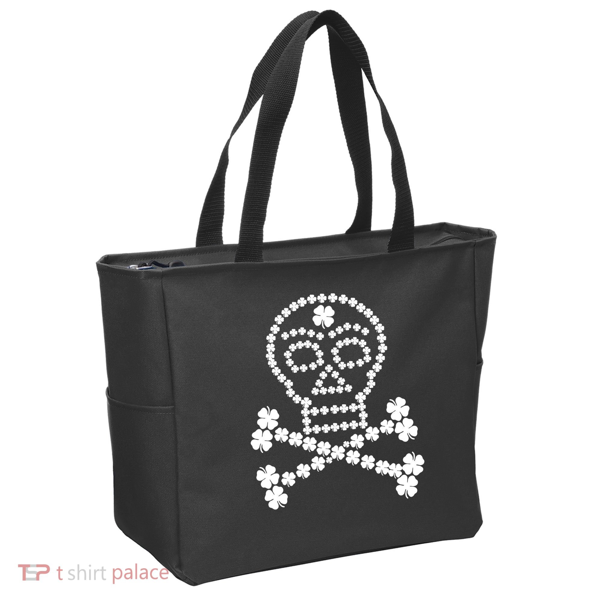 Clover Skull Crossbones St. Patricks Day Tote Bag