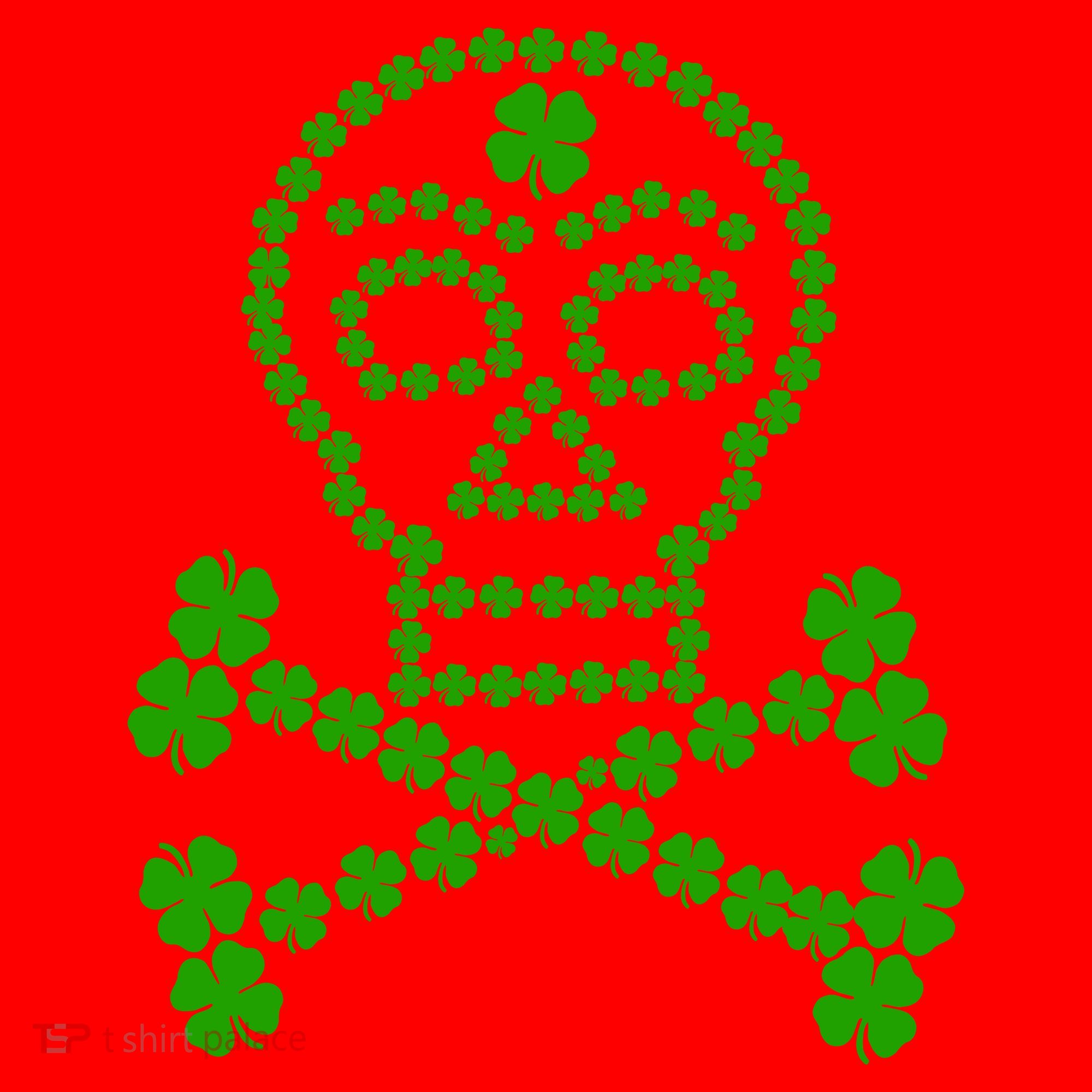 Clover Skull Crossbones St. Patricks Day Santa Hat