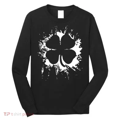 Cloverleaf Trace Splatter St. Patrick's Day Long Sleeve Shirt