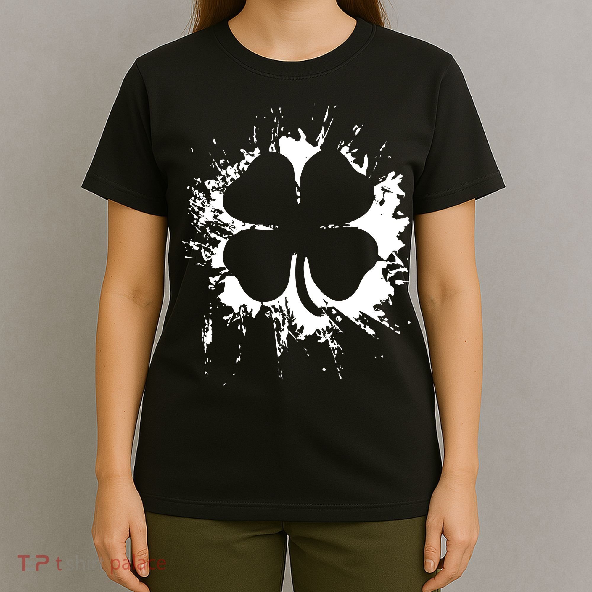 Cloverleaf Trace Splatter St. Patrick's Day T-Shirt