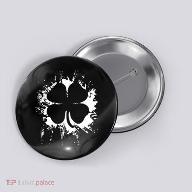 Cloverleaf Trace Splatter St. Patrick's Day Button