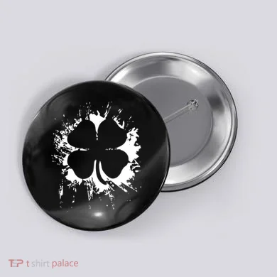 Cloverleaf Trace Splatter St. Patrick's Day Button