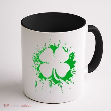 Cloverleaf Trace Splatter St. Patrick's Day Coffee Mug back