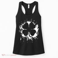 Cloverleaf Trace Splatter St. Patrick's Day Women's Tank Top thumb 0