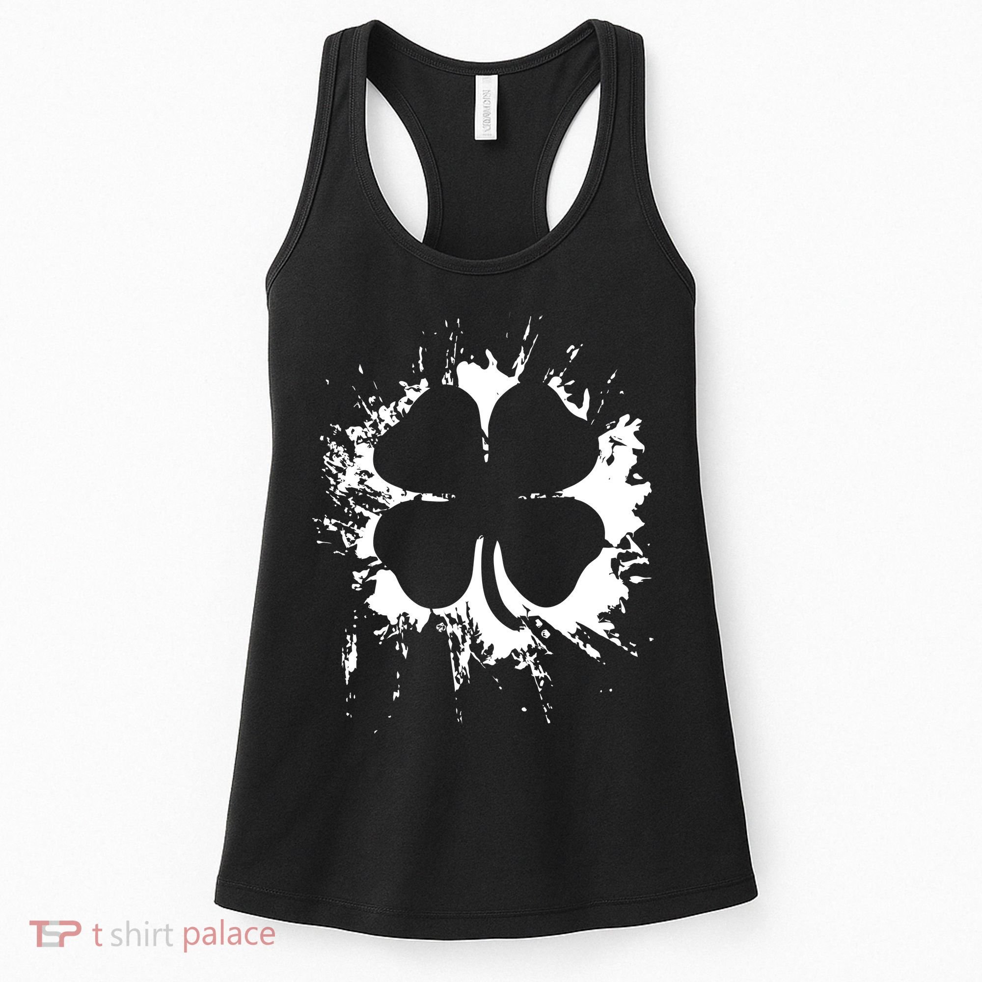 Cloverleaf Trace Splatter St. Patrick's Day Women's Tank Top